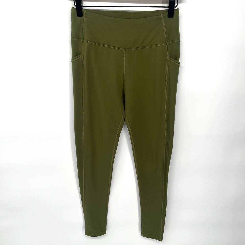Woolx Pocket Leggings Women S Green Merino Wool Athletic Hiking Yoga